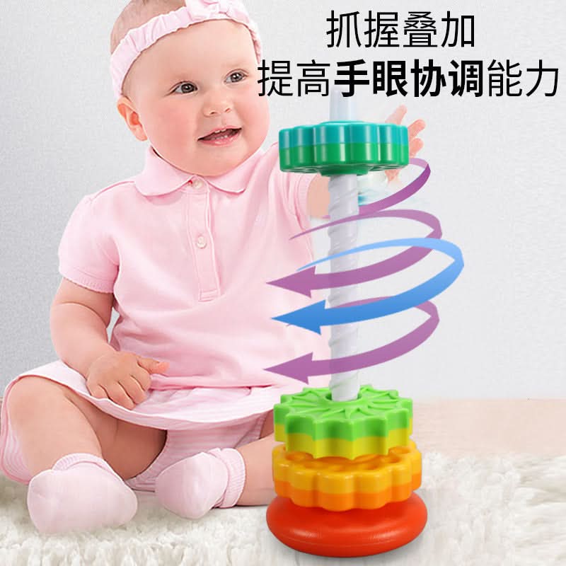 Rainbow Rotating Stacking Toy for Toddlers