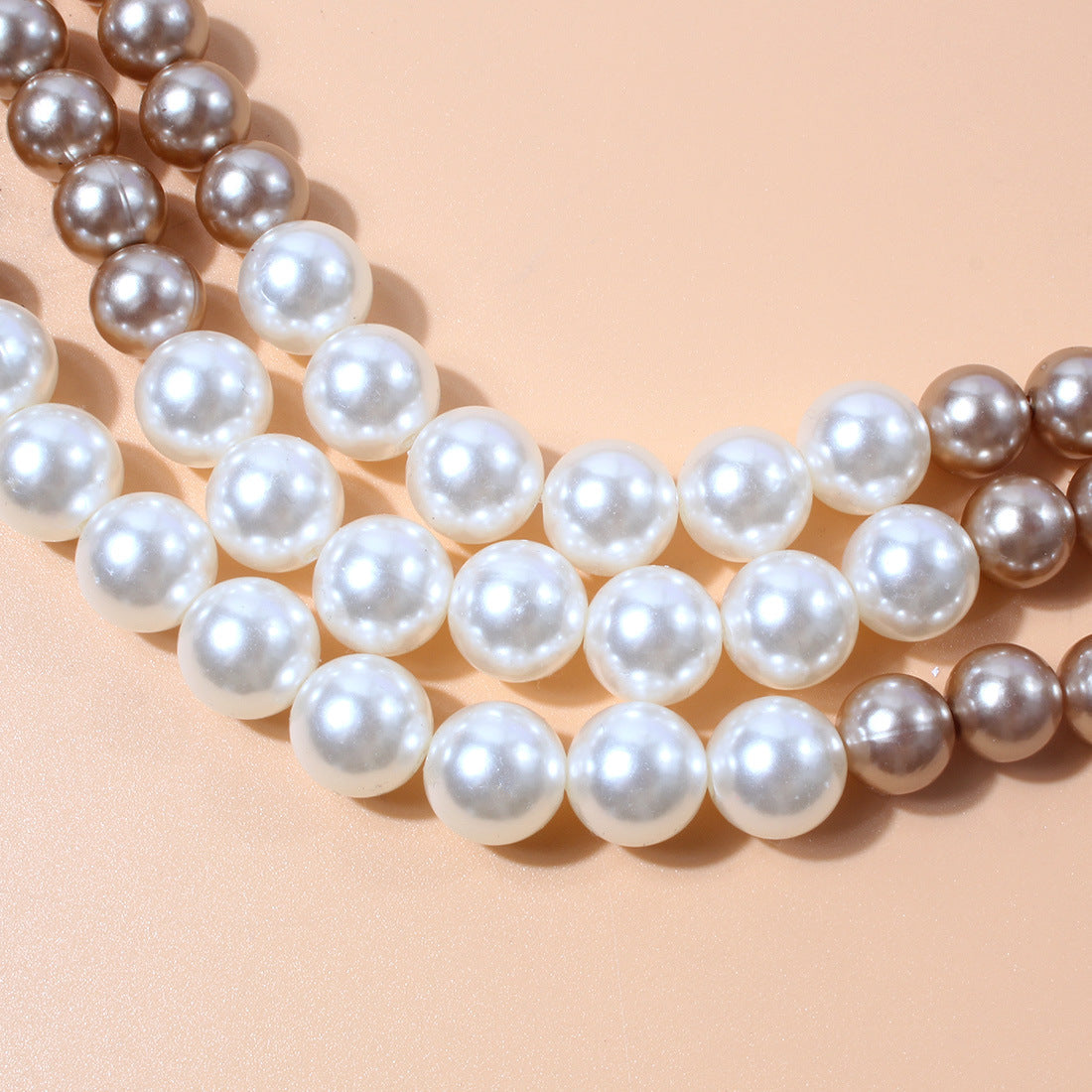 Triple Layer Pearl Necklace – Retro Multi-Strand Beaded Choker for Women
