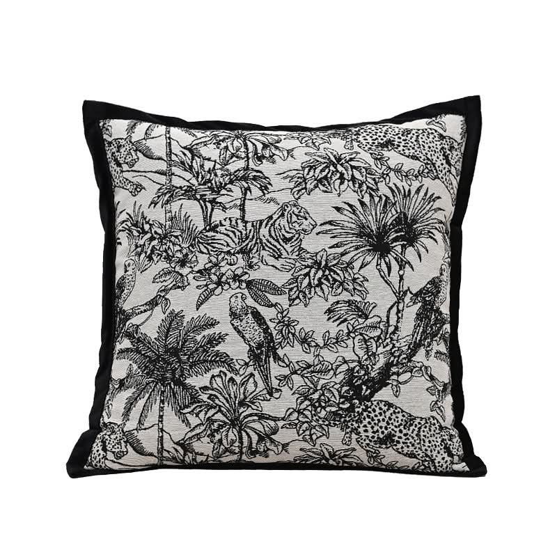 Black Light Luxury Vintage Embroidered Pillowcase