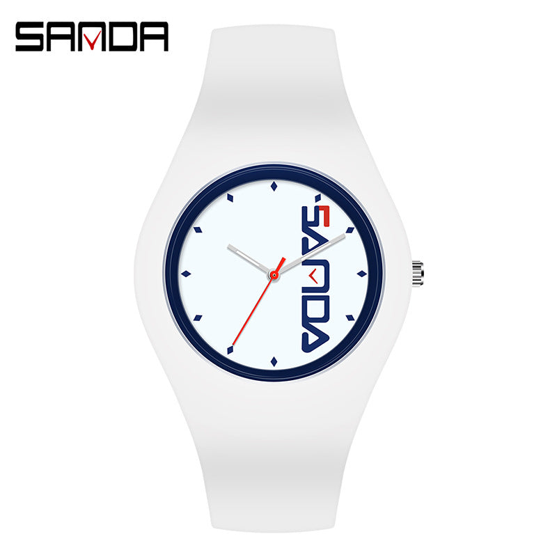 Sanda Jelly Series Quartz Watch – Waterproof Shockproof Sports Watch for Students