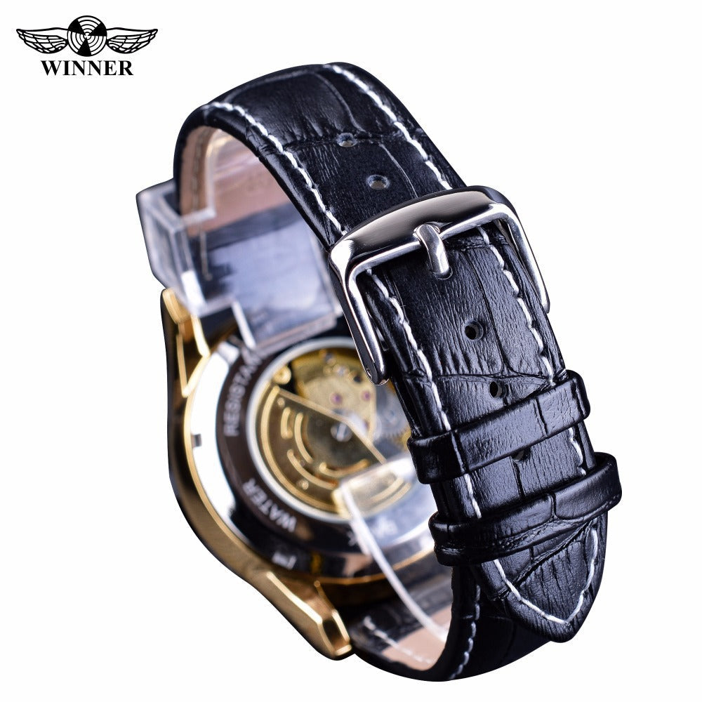 Winner Automatic Mechanical Watch for Men – Stainless Steel Business Timepiece