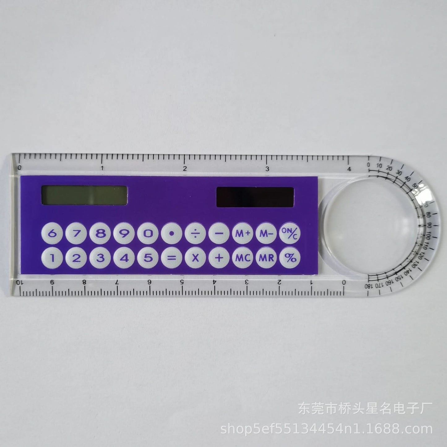 Multifunctional Protractor Ruler with Magnifying Glass