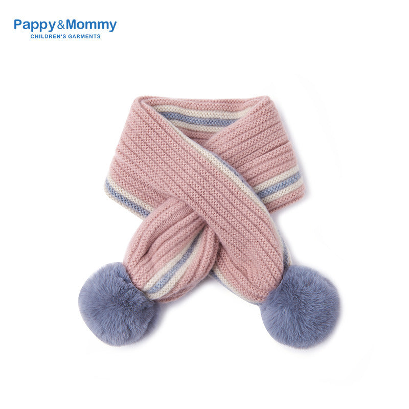 Baby Winter Scarf – Soft Knit Imitation Cashmere, Warm Jacquard Design
