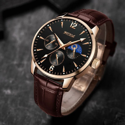 Men’s Business Quartz Watch - Brown Strap