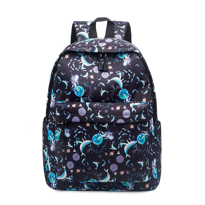 Nylon Backpack for School – Unisex Fashion Backpack with Clear Sweet Prints