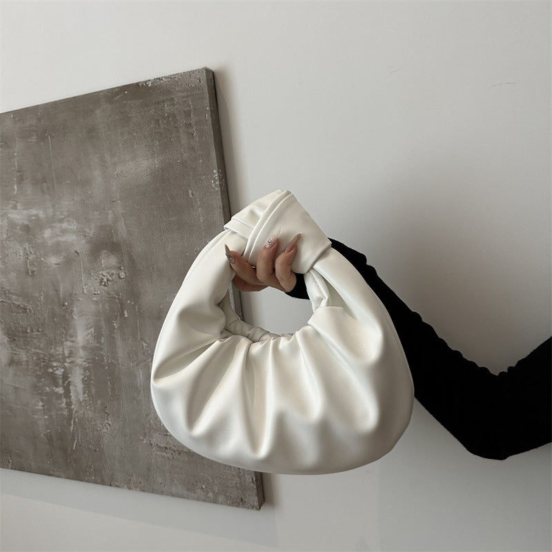 Women's Pleated Armpit Bag – Fall Street Style PU Handbag with Zipper