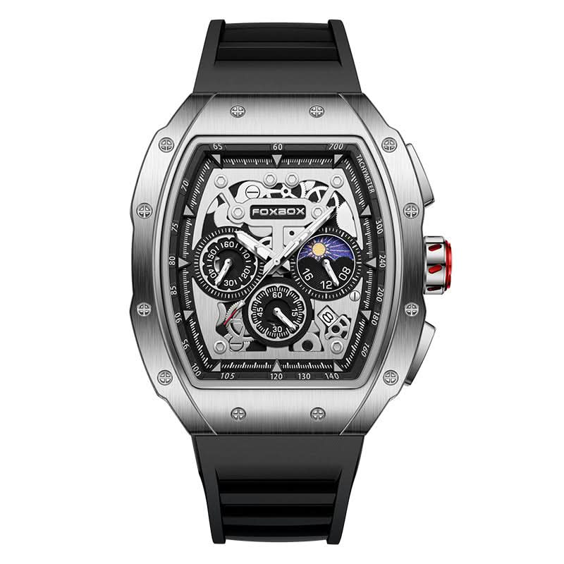 Men’s Multifunction Moon Phase Electronic Watch – Sport Barrel Dial