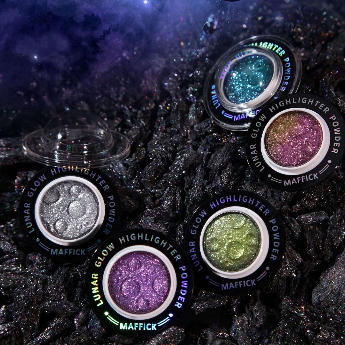Maffick Planet Highlight Powder –Fine Flash Highlighter, Natural Body & Face Brightener