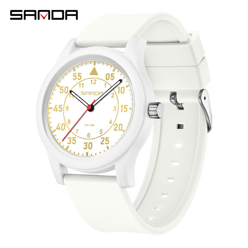 Sanda Waterproof Quartz Watch – Luminous Sports Watch for Students & Kids