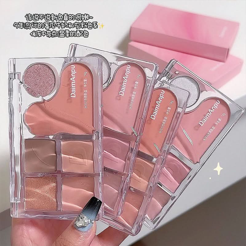 6-Color All-in-One Makeup Palette – Eyeshadow, Blush & Highlighter