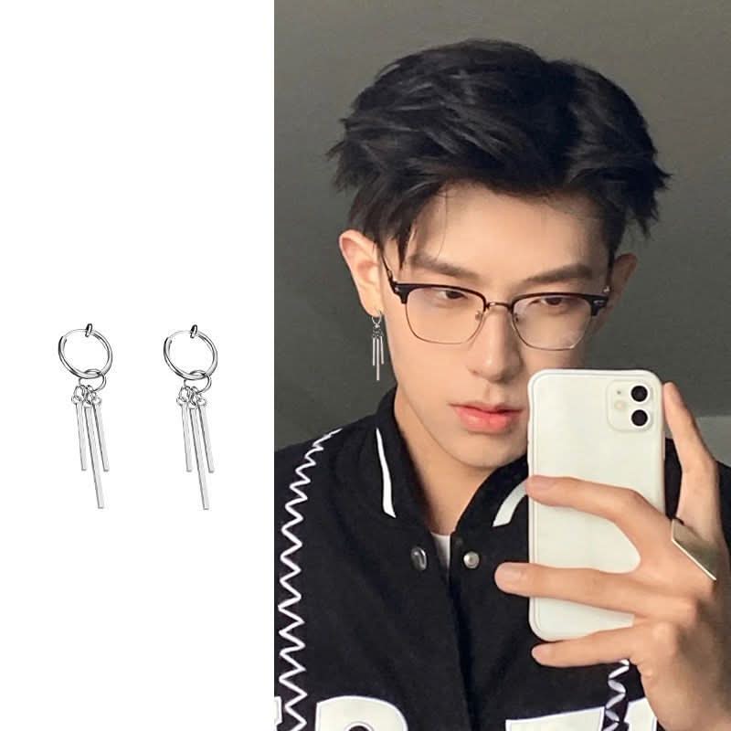 Men’s Titanium Steel Sauron-Inspired Ear Clips –  No Piercing Earrings
