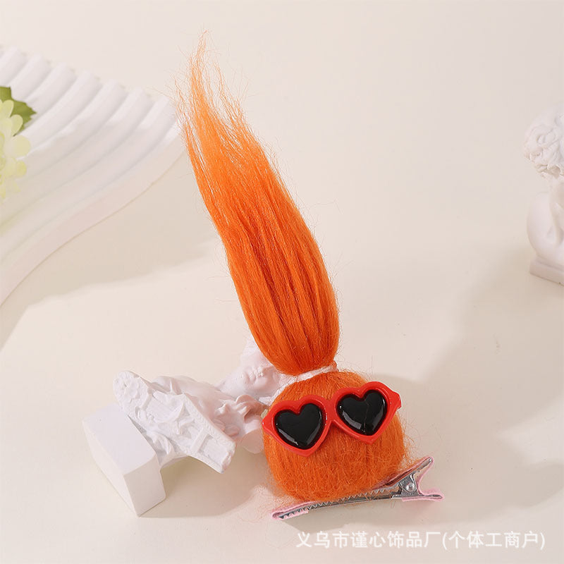 Plush Cute Doll Hair Clips – Handmade Dopamine Duckbill Clips for Girls (Pack of 8)