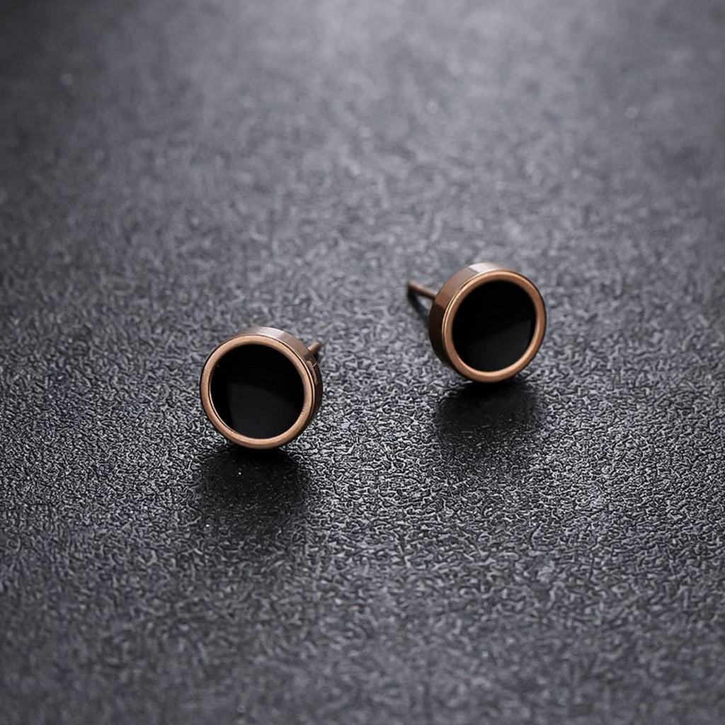 Unisex Glossy Round Earrings – Hip-Hop Style & Simple Design