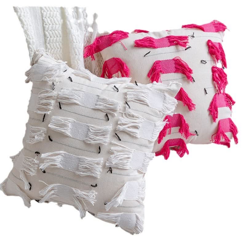 Rose Red Jacquard Girl Style Pillowcase