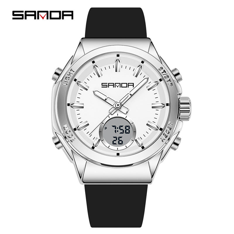 SANDA Youth Dual Display Sports Watch – Waterproof Multifunction Student Watch