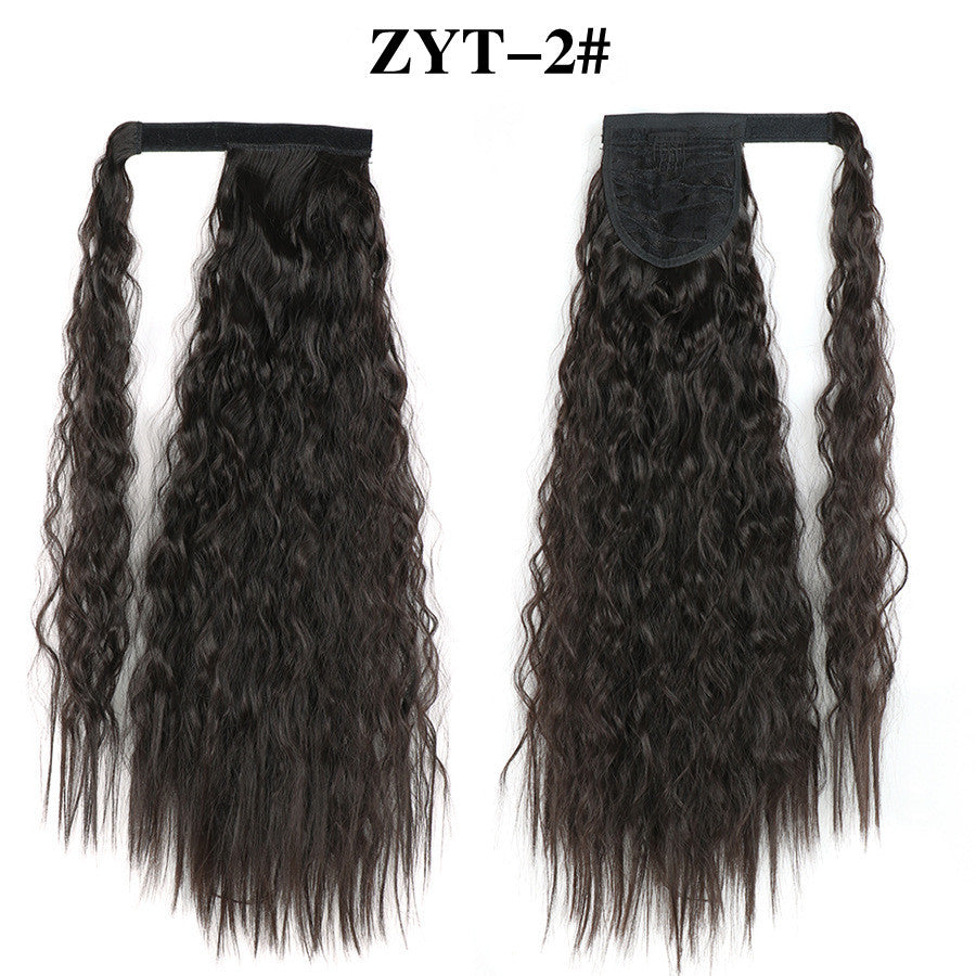 Fluffy Curly Ponytail Wig for Women – Water Ripple Velcro Extension - 55cm long