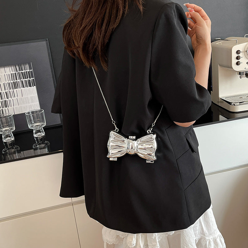 Mini Lock Crossbody Bag for Women – Fashion Square Evening Bag with Chain Strap
