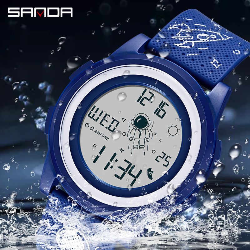 SANDA Astronaut Digital Watch – Unisex Luminous Waterproof Sports Watch