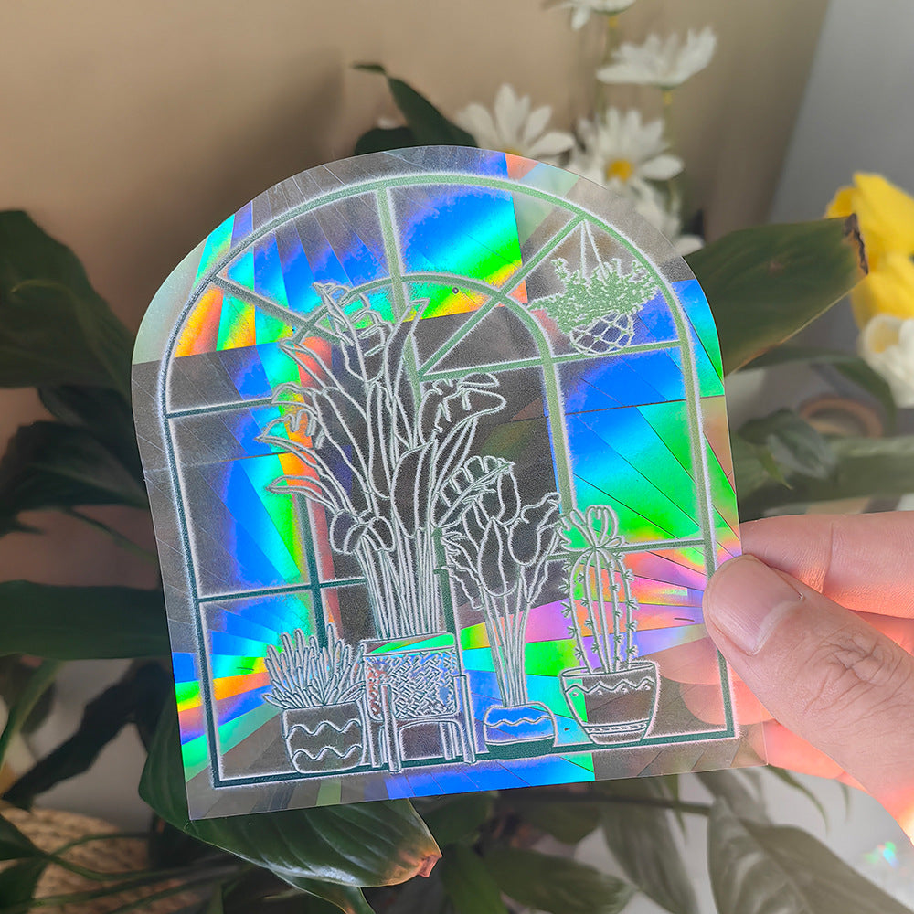 Rainbow Prism Window Film Sticker – Colorful Suncatcher, Self-Adhesive PVC Glass Decor