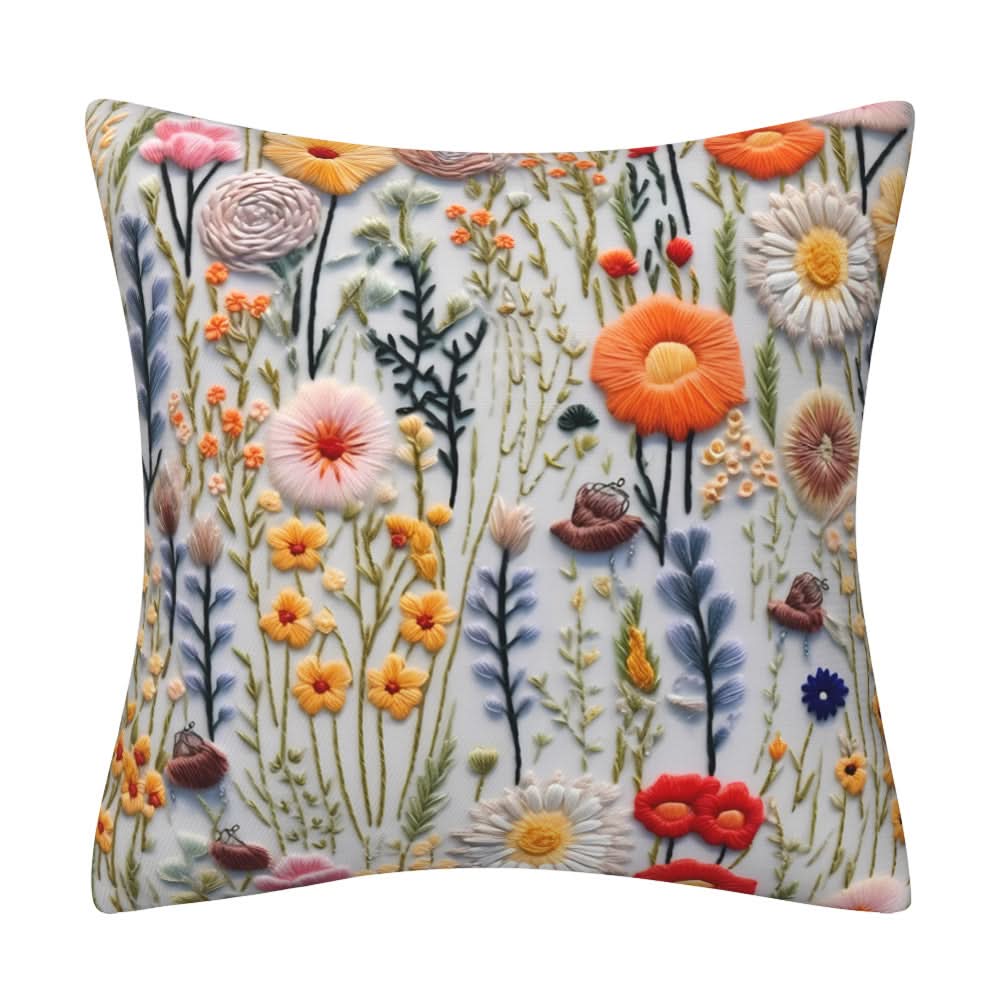 3D Imitation Embroidery Flower Pillow Cover