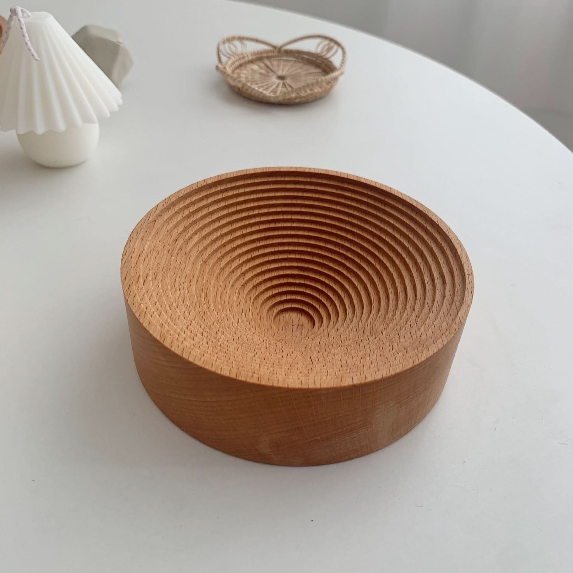 Japanese Style Water Ripple Wooden Tray - Aromatherapy & Storage