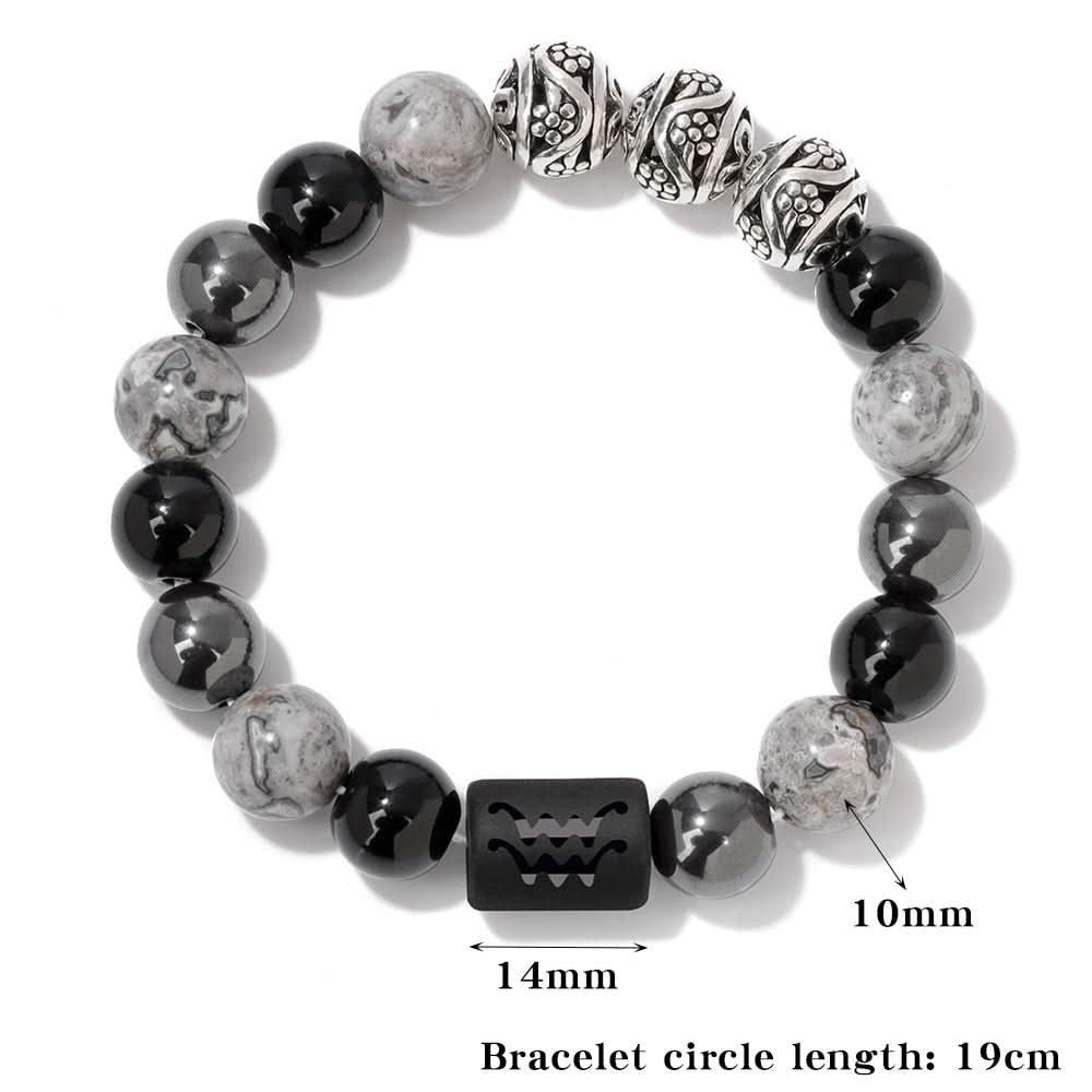 Constellation Zodiac Bracelet – 10mm Natural Stone Beaded Bracelet
