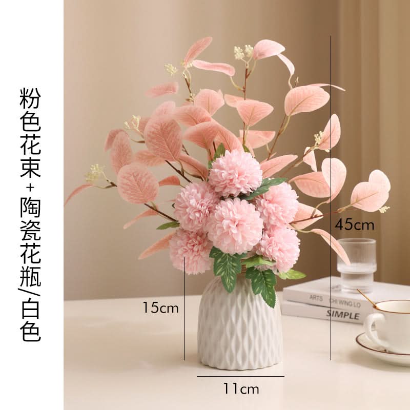 Ceramic Vase with Artificial Flowers