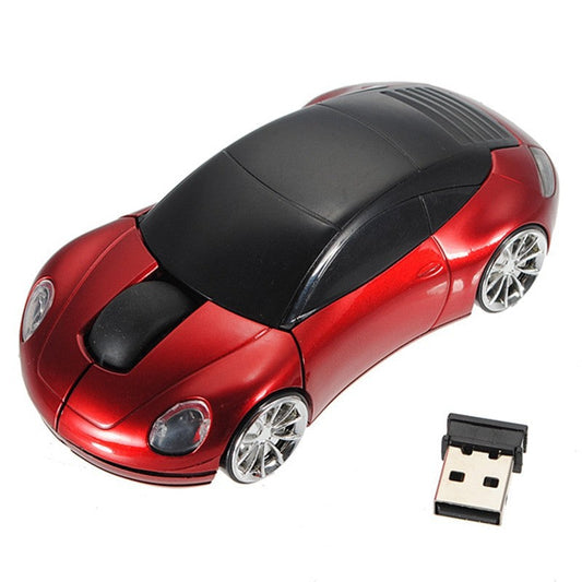 2.4G Wireless Cartoon Car Mouse – 1600 DPI Optical, USB Receiver, Ergonomic