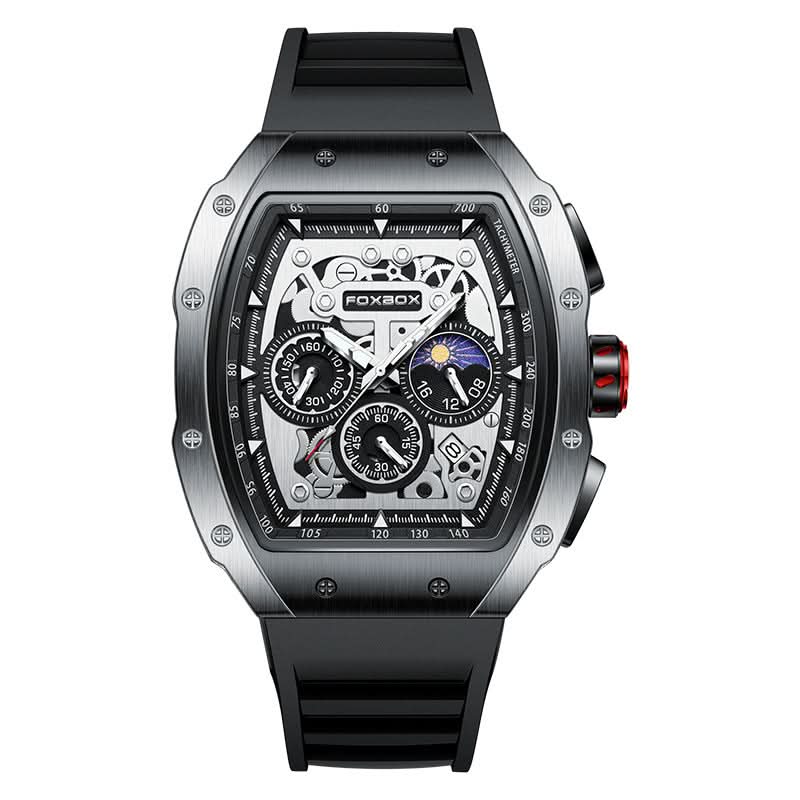 Men’s Multifunction Moon Phase Electronic Watch – Sport Barrel Dial