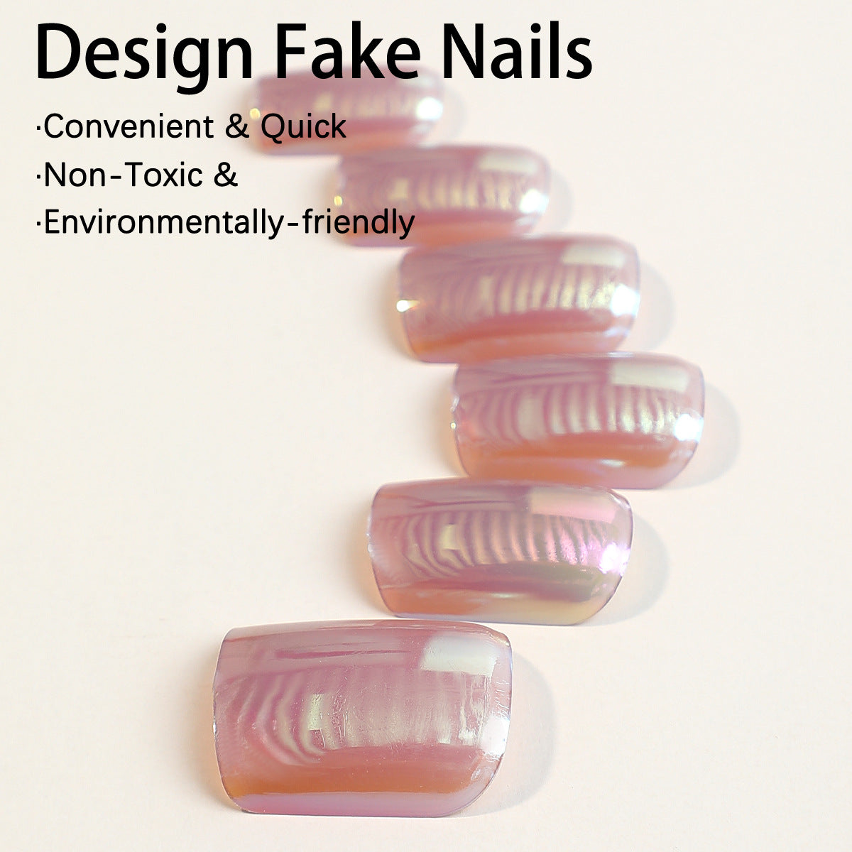 Short Square Press-On Nails – Pearl Pink Glossy Minimalist Acrylic Set