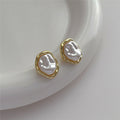 Baroque Pearl Earrings for Women – French Retro Silver Needle