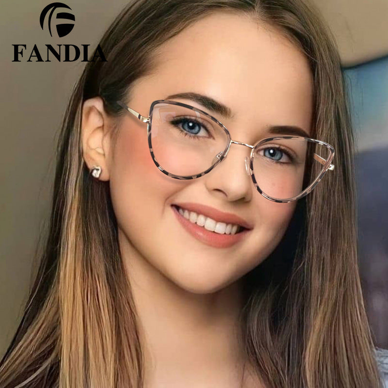 Round Blue Light Blocking Glasses for Women – Metal Myopia Frames