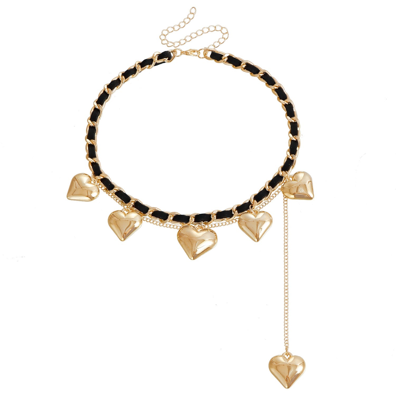 Heart Pendant Necklace for Women – Velvet Wrapped Love Charm Clavicle Chain
