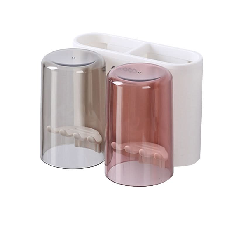 Wall-Mounted Toothbrush & Mouthwash Cup Holder – Punch-Free Storage Rack