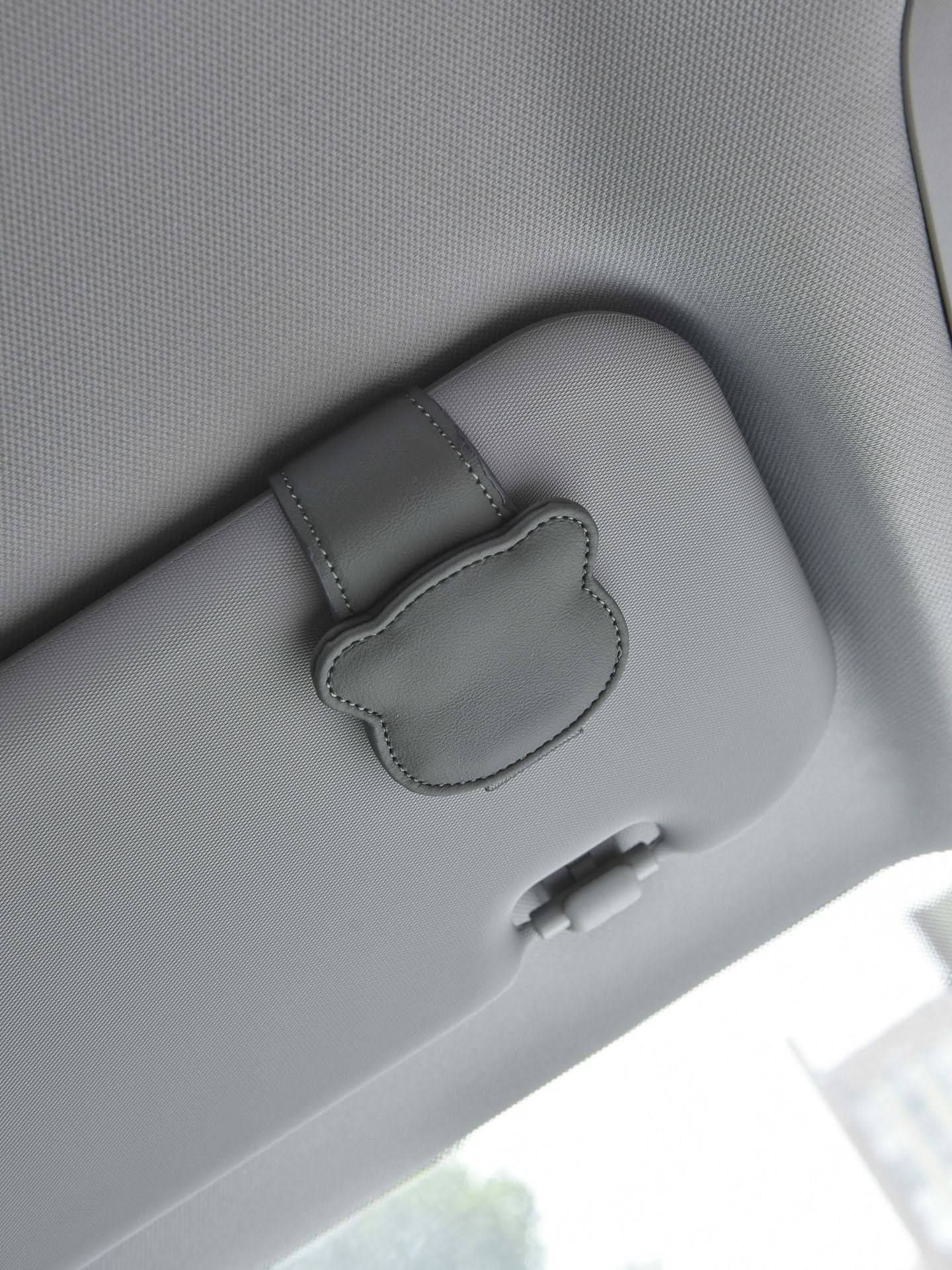 Bear Leather Car Glasses Clip & Sun Visor Holder