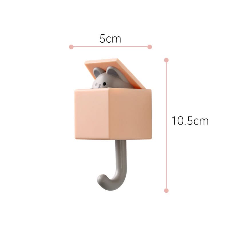 Cute Animal Wall Hook – Punch-Free Adhesive Hook for Keys