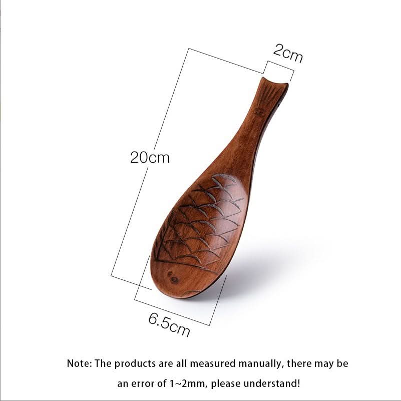Japanese Fish-Shaped Wooden Rice Spoon