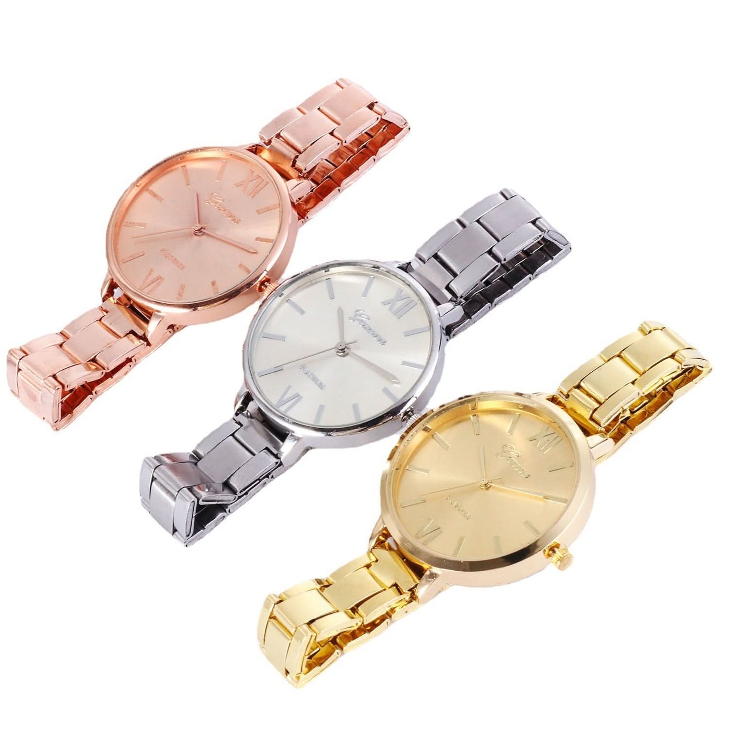 New Style Geneva Thin Steel Band Alloy Quartz Watch