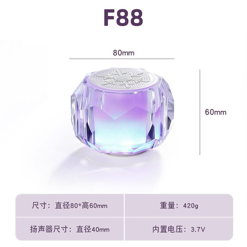 Crystal LED Bluetooth Speaker – Wireless Portable Subwoofer with Colorful Lights