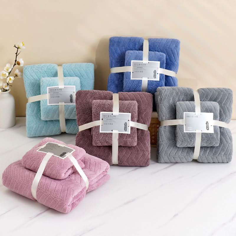 Coral Fleece Mother & Child Towel Set - 2-Piece Bath & Beach Towels