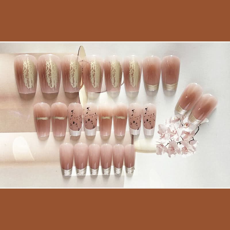 Gilded Gradient Nail Patches – French Nail Art Fake Nails