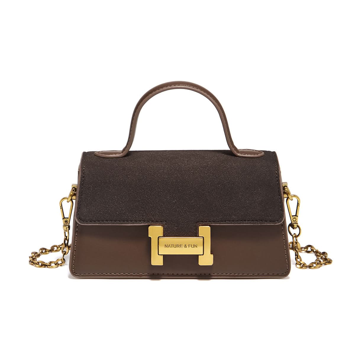 Women’s Elegant Small Square Handbag – H-Buckle Shoulder & Crossbody Bag
