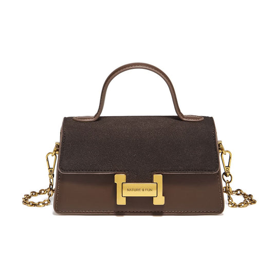 Women’s Elegant Small Square Handbag – H-Buckle Shoulder & Crossbody Bag