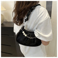 Women's Velvet Pleated Shoulder Bag – Small Chain Underarm Purse for Summer Outfits