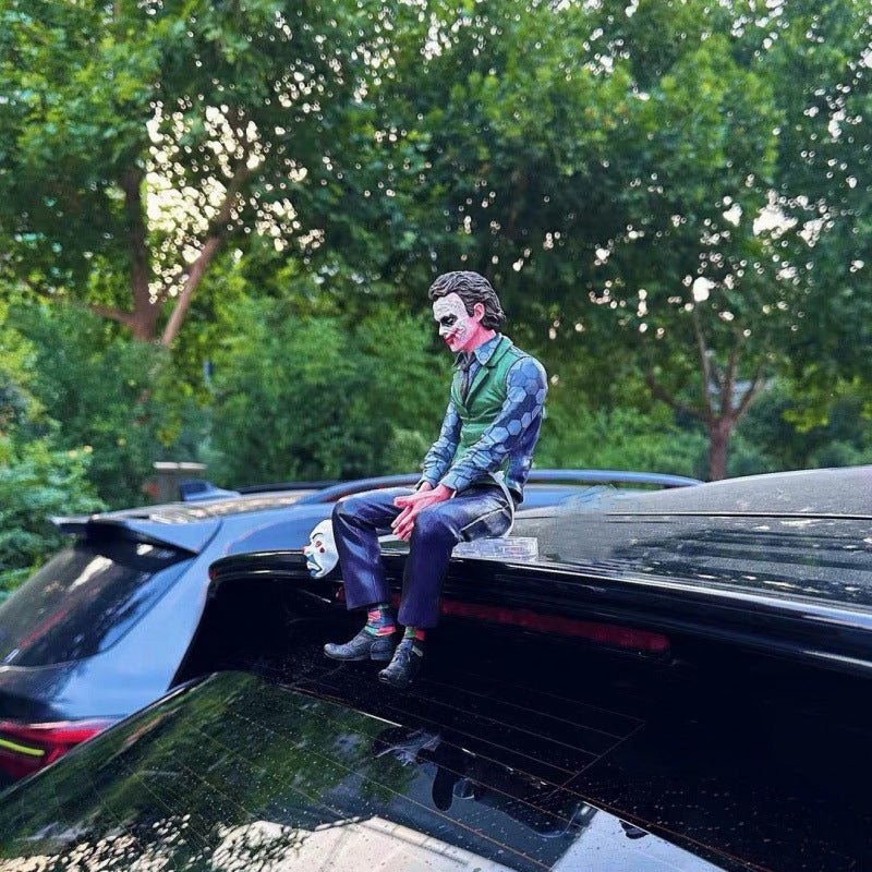 Roof Joker Car Ornament – Heath Ledger Sitting Figure Tail Pendant