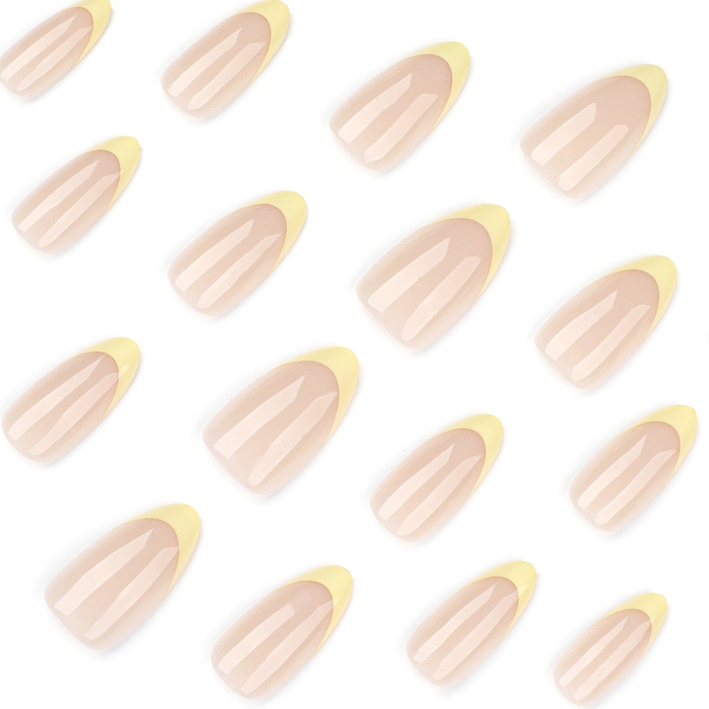 Minimalist Nude Yellow French Tip Press-On Nails – Classic Oval Glue-On Manicure