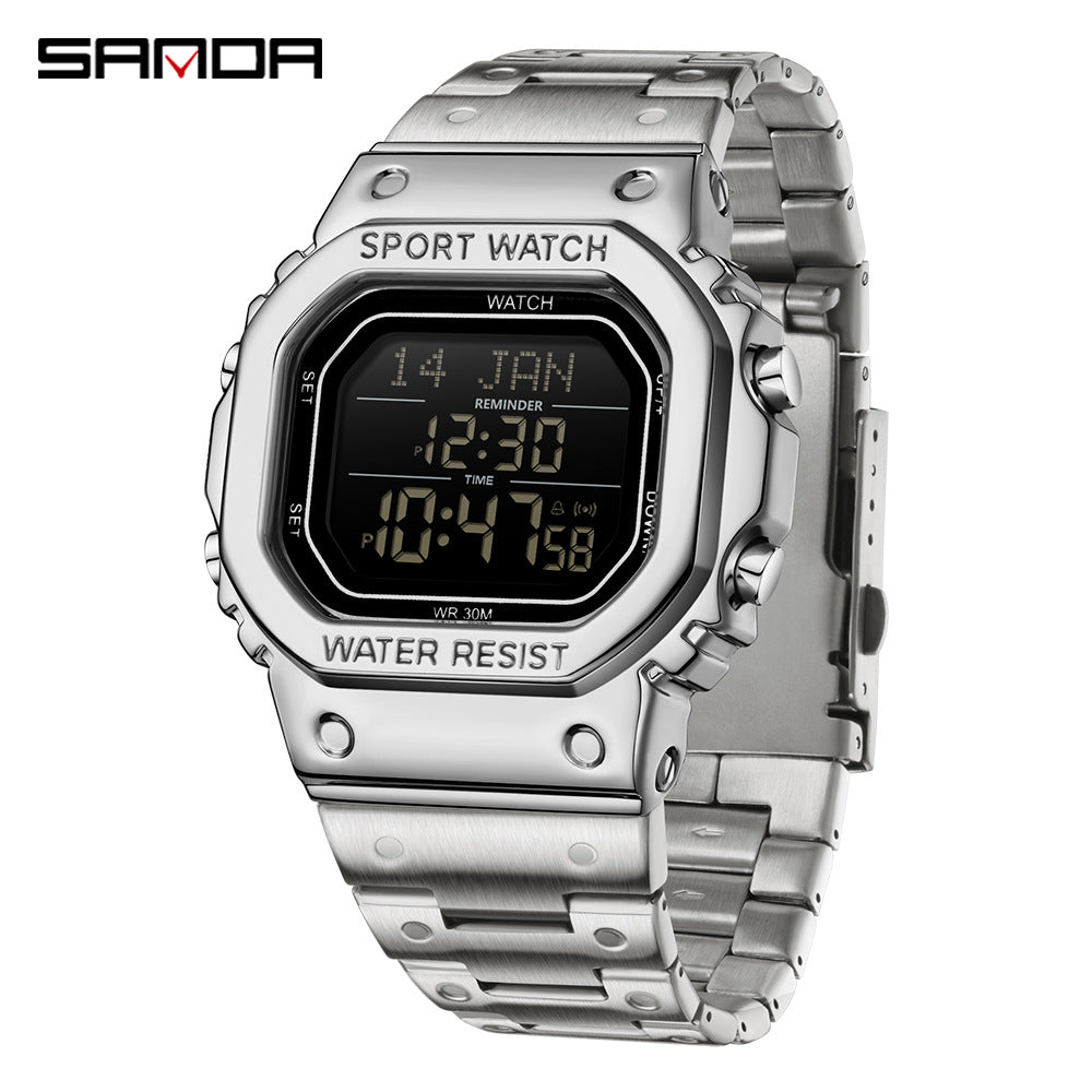 Sanda Multifunction Digital Watch for Men – Waterproof Electronic Sports Watch