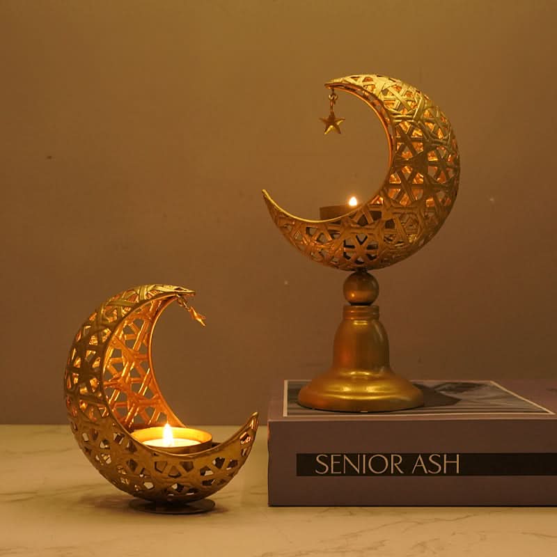 Golden Moon Candle Holder