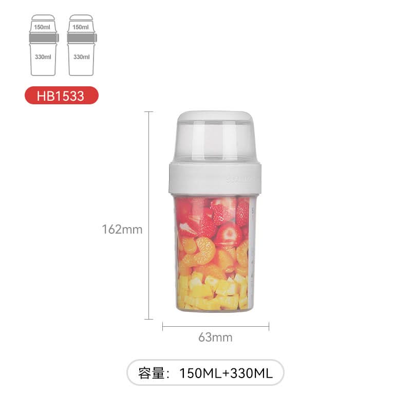 Microwave-Safe Double-Layer Salad & Oatmeal Cup – Container with Sealed Lid