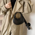 Women’s Crescent Shoulder Handbag – Retro PU Chain Messenger Bag